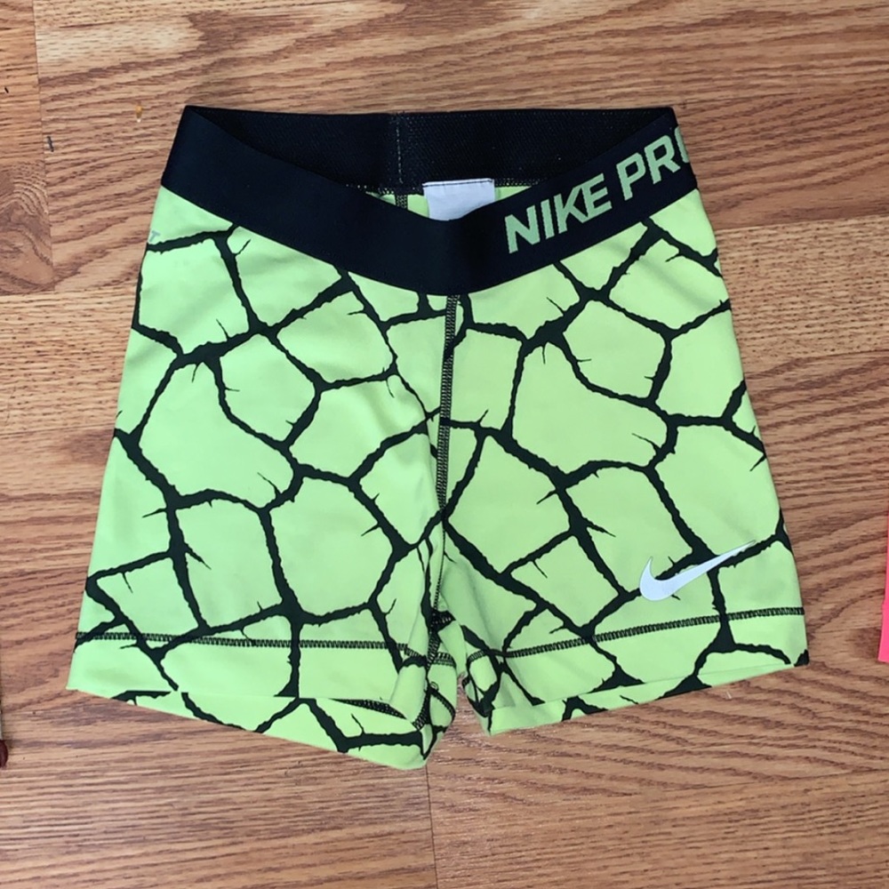 Green and Black NIKE PRO shorts